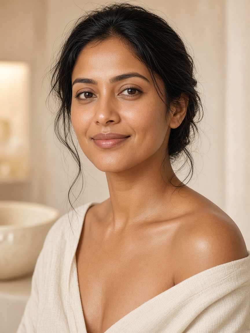 Woman relaxing during a wellness treatment