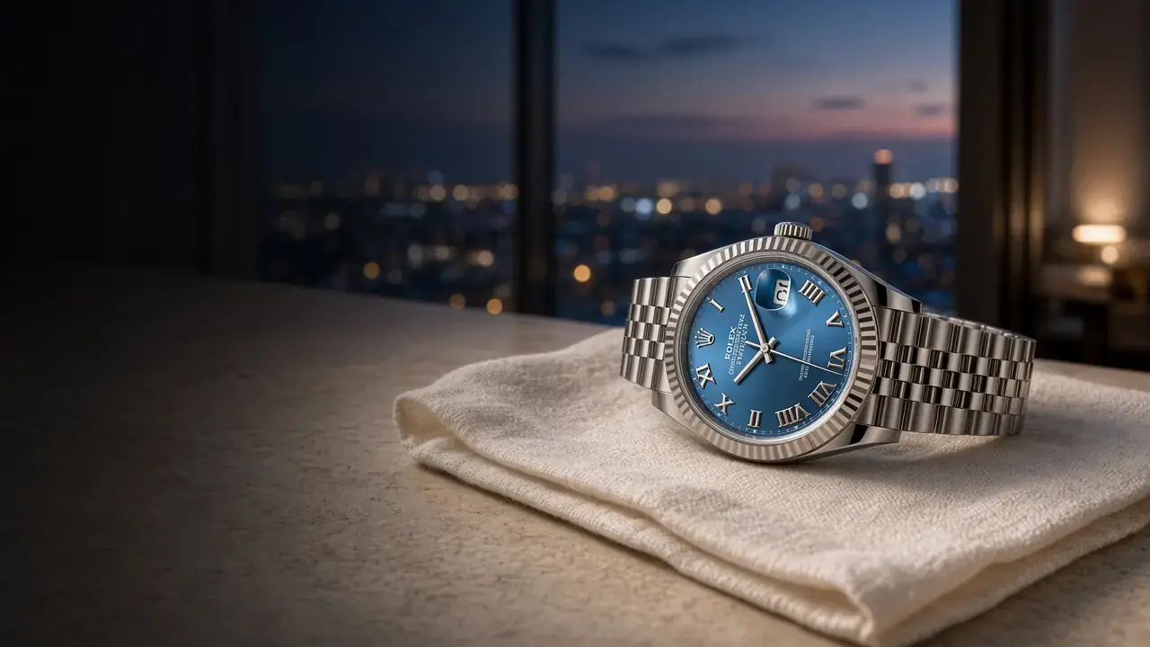 Rolex Datejust Azzurro Blue with Roman numerals